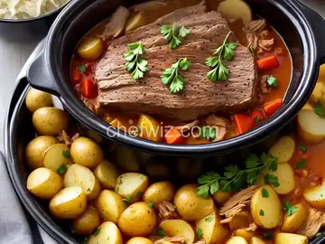 Slow Cooker German-Style Pork Roast with Sauerkraut and Potatoes