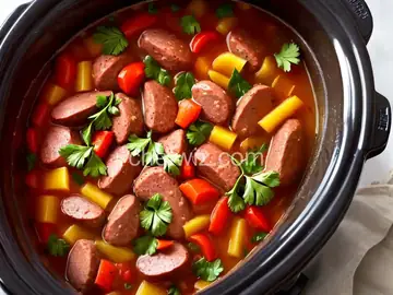 Slow Cooker Kielbasa and Beer