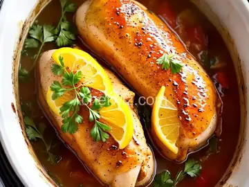 Slow Cooker Lemon Garlic Chicken