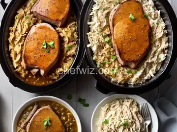 Slow Cooker Pork Chops and Sauerkraut