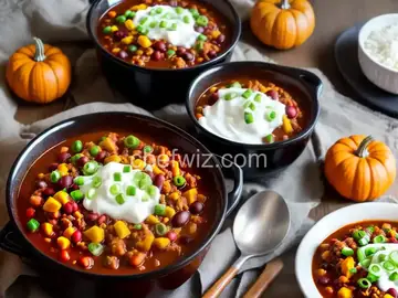 Slow Cooker Pumpkin Turkey Chili