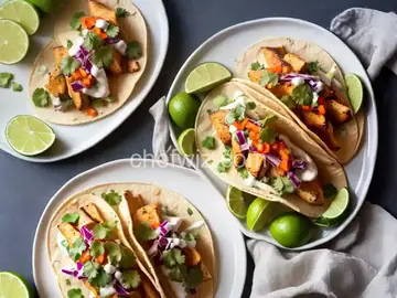 Soft Mahi Mahi Tacos with Ginger-Lime Dressing