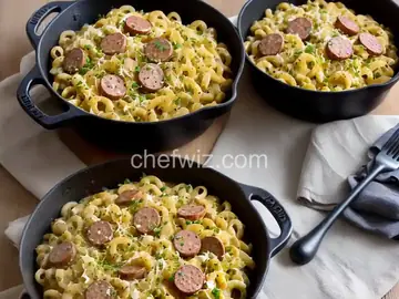 Spaetzle, Sauerkraut and Sausage Casserole