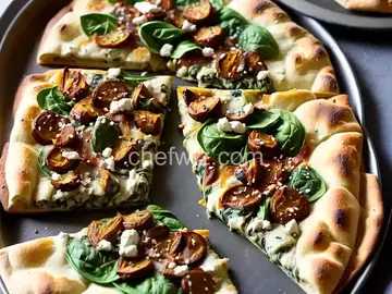 Spinach-Artichoke Garlic Naan Pizza