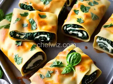 Spinach Lasagna Roll Ups