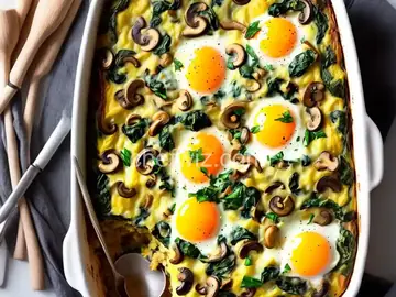 Spinach and Mushroom Egg Casserole