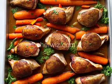 Stuffed Chicken Thighs with Roasted Potatoes and Carrots
