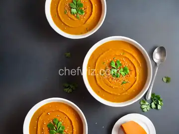 Sweet Potato, Carrot, Apple, and Red Lentil Soup