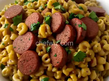 Sweet and Spicy Garlic Kielbasa with Sauteed Herb Spaetzle