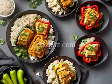 Tofu and Rice Stuffed Peppers