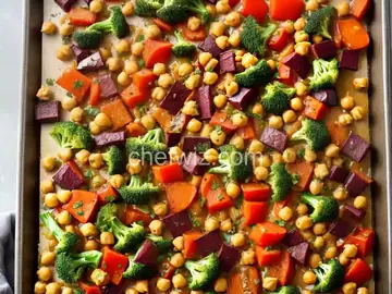 Vegetarian Sheet Pan Dinner with Chickpeas and Veggies