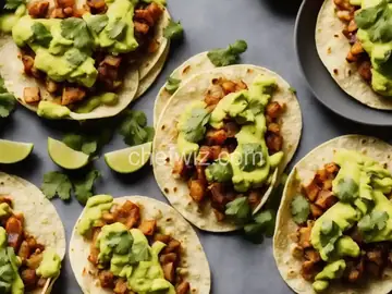 Vegetarian Tacos with Avocado Sauce