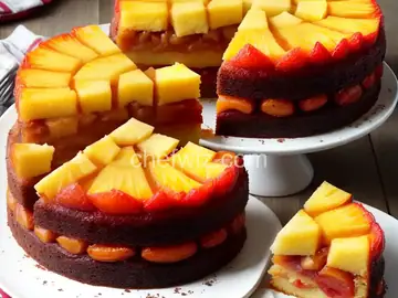 2  layer pineapple upside down cake    Paula Deen