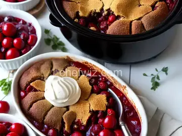 4-Ingredient Slow Cooker Cherry Cobbler