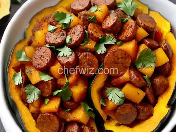 Acorn Squash with Sweet Spicy Sausage
