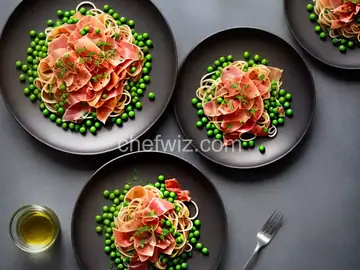 Aglio e Olio with Peas and Prosciutto