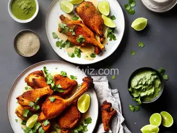 Air-Fried Peruvian Chicken Drumsticks with Green Crema