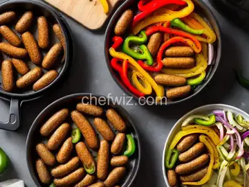 Air Fryer Beyond Meat Brats, Onions, and Peppers