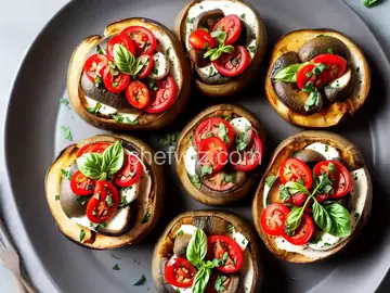 Air Fryer Caprese Stuffed Portobello Mushroom