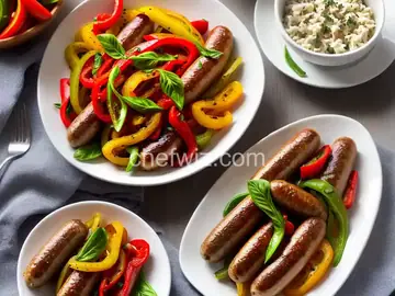 Air Fryer Italian Sausages, Peppers, and Onions
