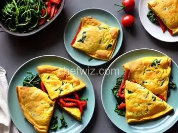 Air Fryer Spinach, Roasted Red Pepper, and Goat Cheese Omelet