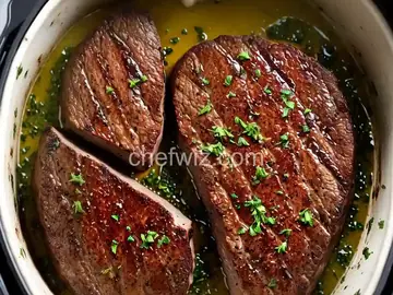 Air Fryer Steak with Garlic-Herb Butter