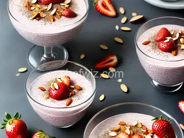 Almond Strawberry Chia Seed Pudding