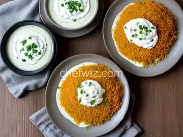 Aloo Afghani Bolani served with cheesy yoghurt sauce