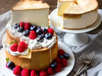 Angel Food Cake with Berries and Whipped Cream