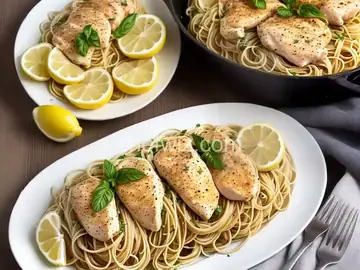 Angel Hair Pasta with Lemon and Chicken (Lighter)