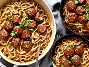 Anna's Amazing Easy Pleasy Meatballs over Buttered Noodles
