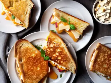 Apple, Cheddar and Brie Grilled Cheese