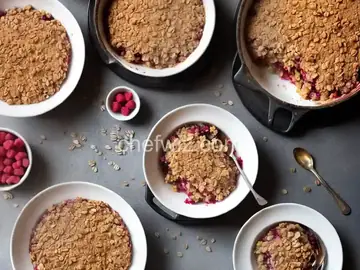 Apple-Raspberry Crumble with Oat-Walnut Topping