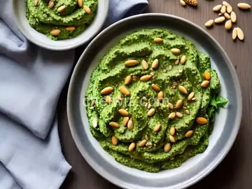 Arugula-Basil Pesto with Pine Nuts, Parmesan and Ricotta