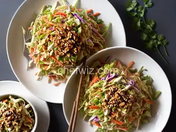 Asian Coleslaw with Candied Walnuts