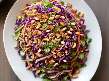 Asian Red Cabbage Slaw with Peanuts