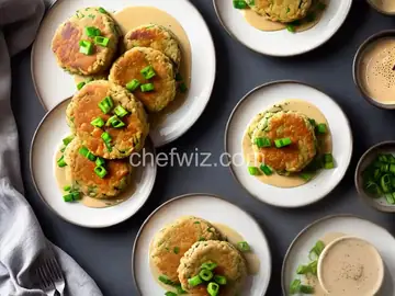 Asian Salmon Cakes with Creamy Miso and Sake Sauce