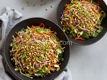 Asian Slaw with Ginger Peanut Dressing Recipe