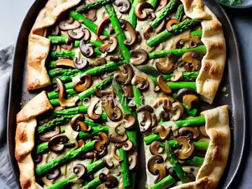 Asparagus, Mushroom, Leek, and Cheese Galette Recipe