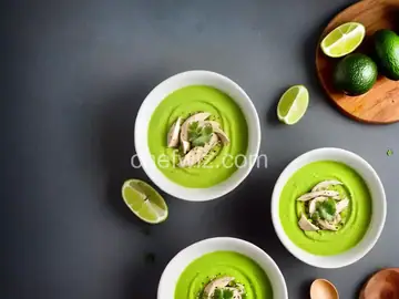 Avocado Soup with Chicken and Lime