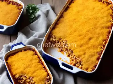 BBQ Macaroni Bake with Cornbread Topping