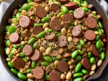 BDukes Lima Beans, Cabbage and Smoked Sausage