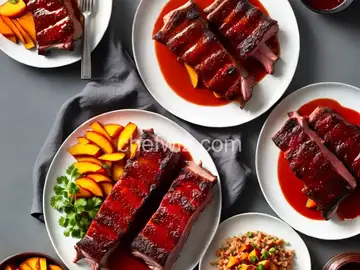 Baby Back Ribs with Spicy Peach BBQ Sauce