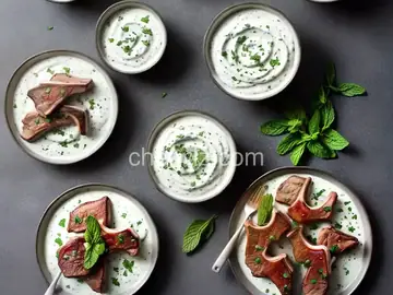 Baby Lamb Chops with Mint Yogurt Dipping Sauce
