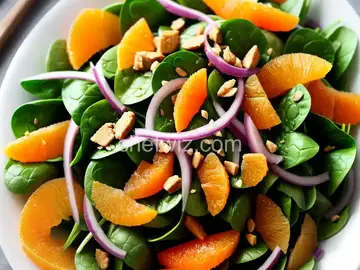 Baby Spinach Salad with Mandarin Orange and Red Onions