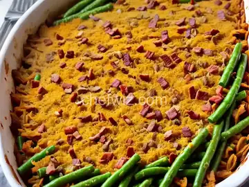 Bacon & Cheddar Green Bean Casserole