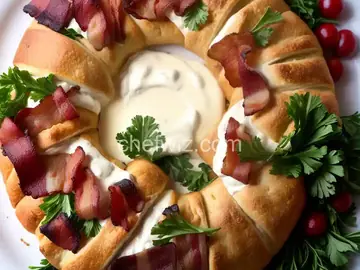 Bacon Brie Crescent Wreath
