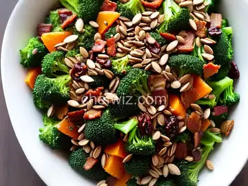 Bacon Broccoli Salad with Raisins and Sunflower Seeds