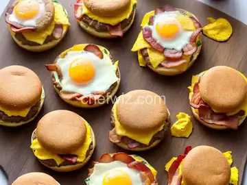 Bacon, Egg and Cheese Breakfast Burgers