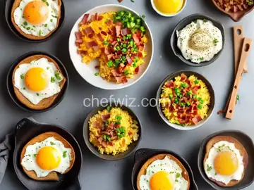 Bacon, Egg and Cheese Toast Bowls